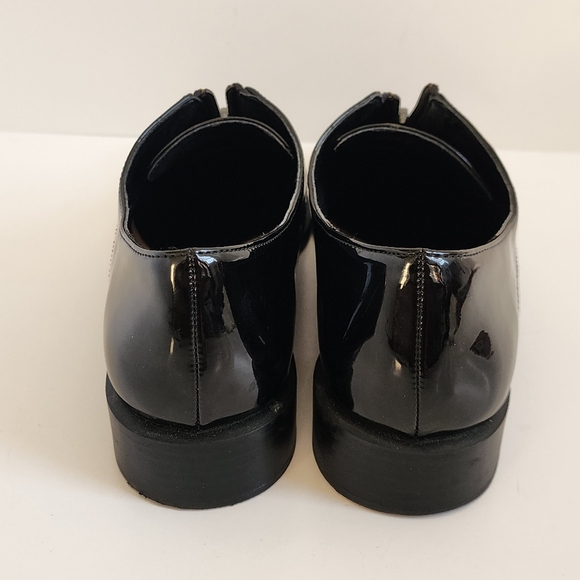 ZARA LOAFERS BLACK PATENT ZIP SHOES 38 7.5 - Picture 9 of 11